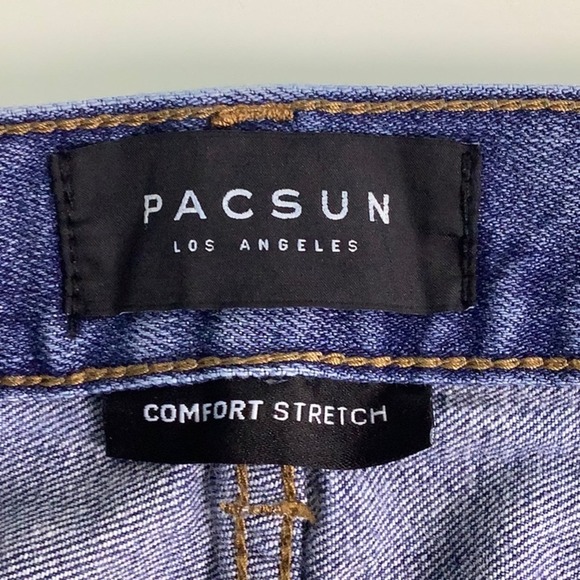 Pacsun Destructed Stacked Skinny ripped jeans men size 32 X 30 EUC - Picture 4 of 12